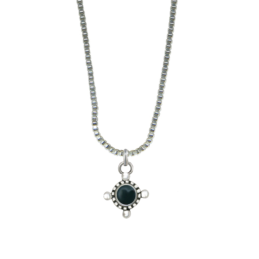 Sterling Silver Little Bloodstone Pendant Necklace